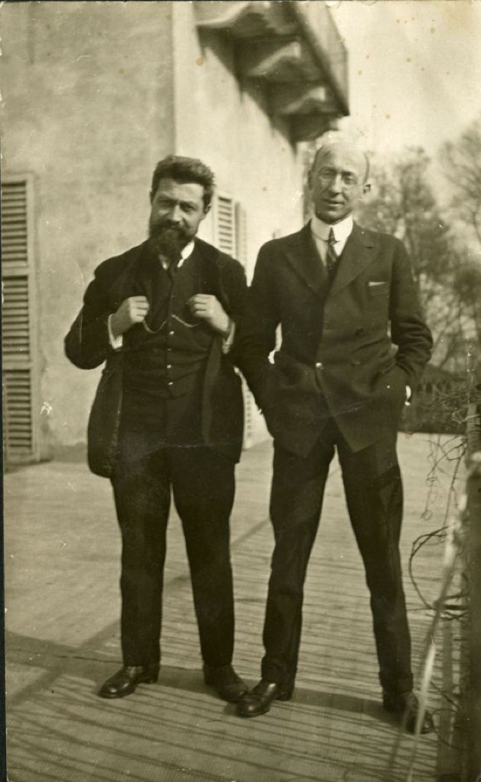 Anonimo, Carlo Besta (a destra) ed Eugenio Morelli, 1925-1935 (Archivio dell’Istituto Besta, inv. BST_114_32)