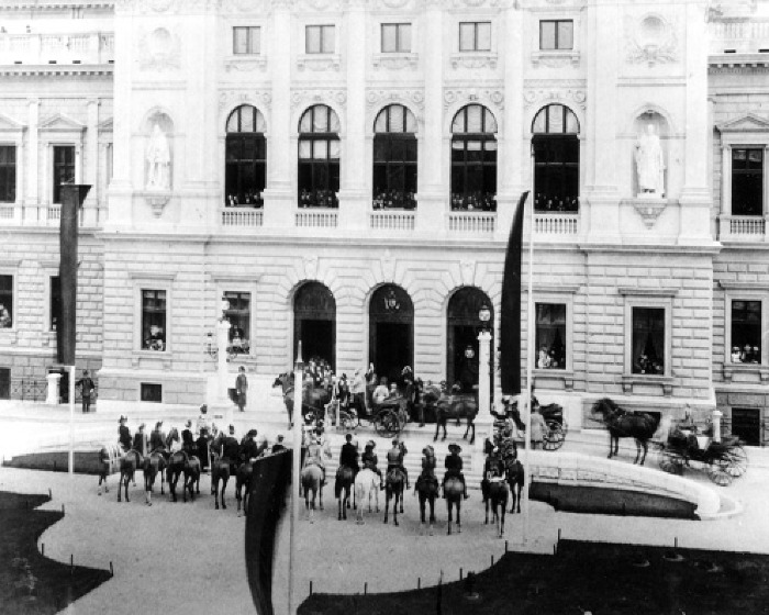 Inaugurazione della nuova Università di Graz nel 1895, alla presenza dell'imperatore Francesco Giuseppe