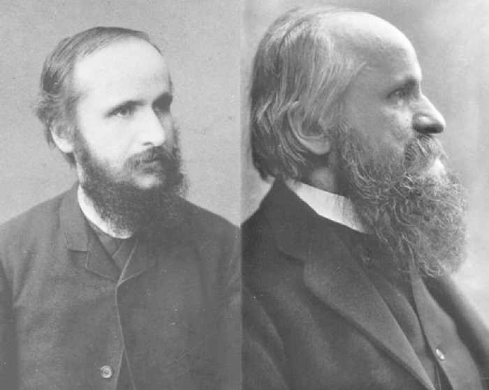 Il filosofo e psicologo Alexius Meinong (1853-1920), maestro di Benussi, ritratto in giovane età e nella maturità