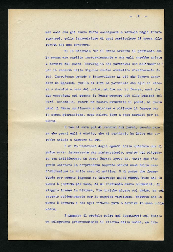 Perizia psichiatrica effettuata su Renzo Pettine da Giuseppe Antonini (Archivio Antonini, b. 7, fasc. 5)