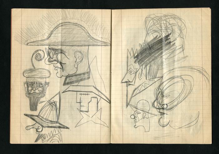 Disegni dal quaderno di Renzo Pettine (Archivio Antonini, b. 7, fasc. 5)