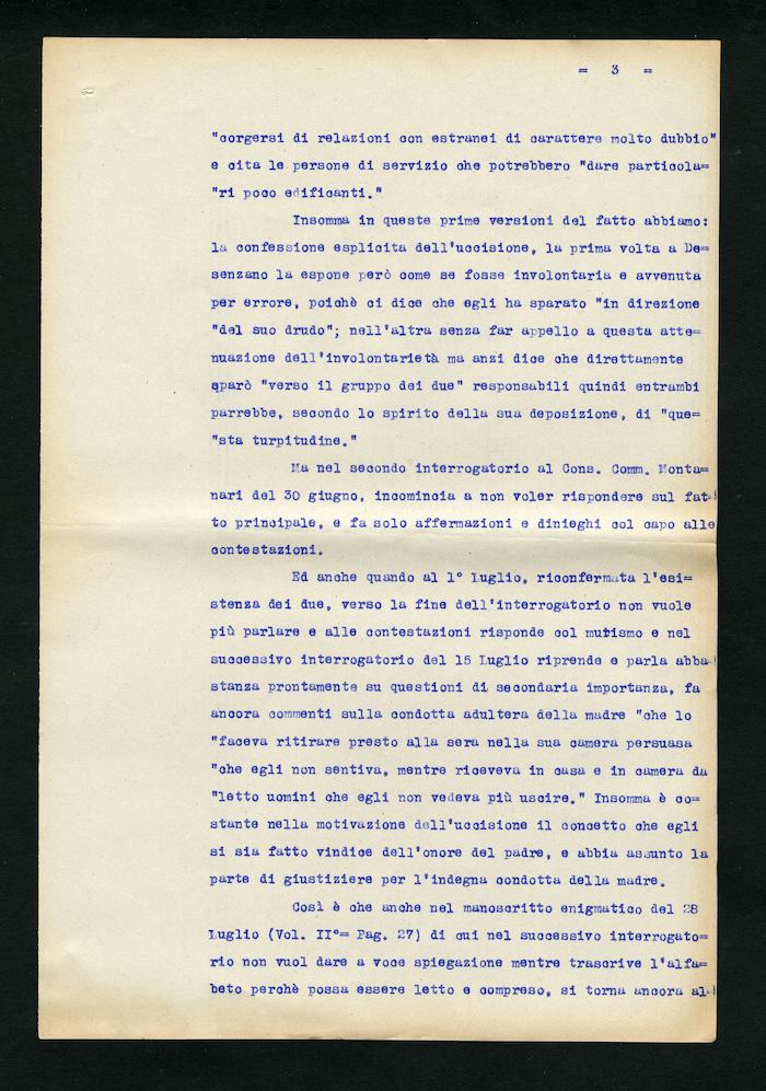 Perizia psichiatrica effettuata su Renzo Pettine da Giuseppe Antonini (Archivio Antonini, b. 7, fasc. 5)