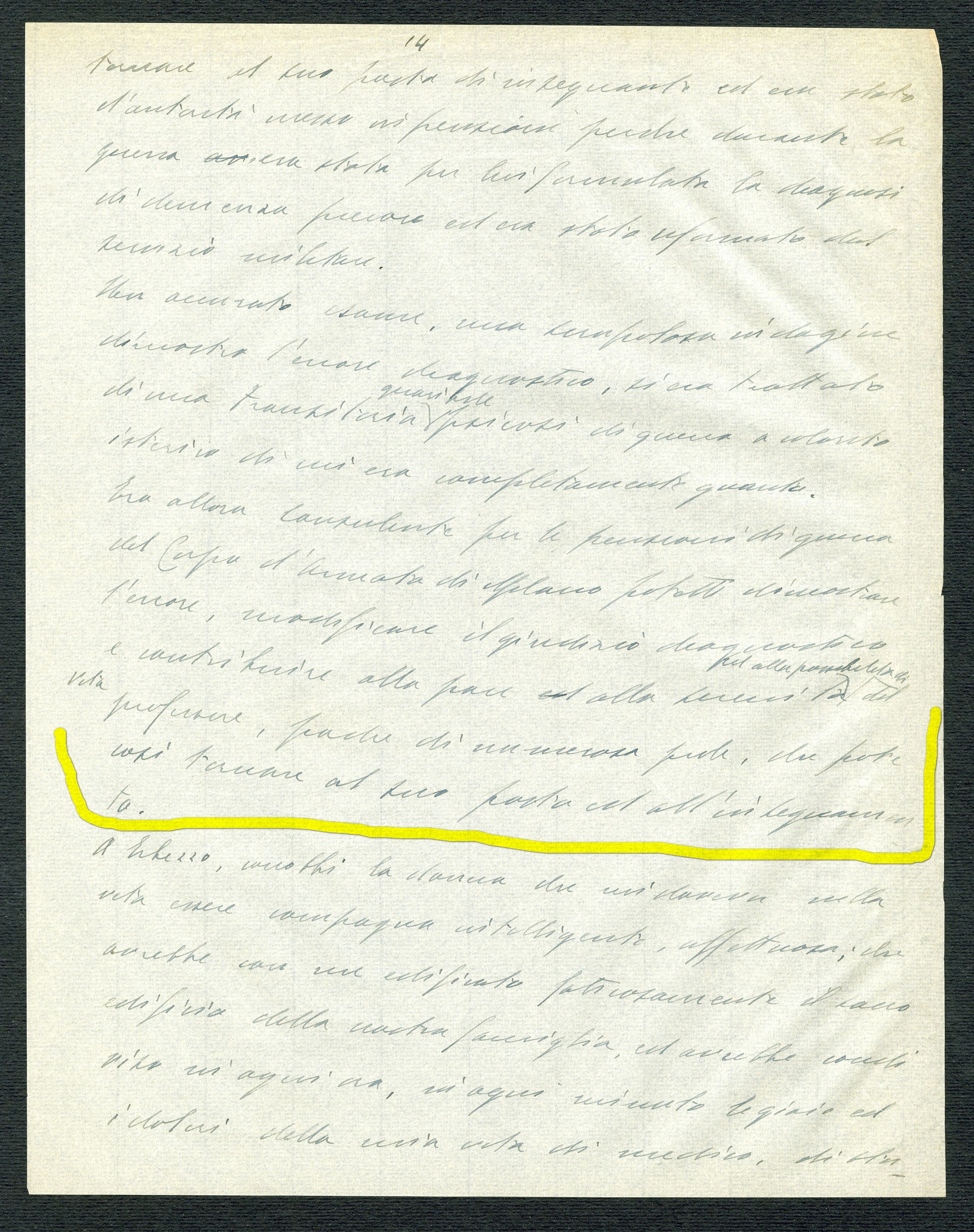 Vito Massarotti, "La tragedia di un galantuomo", autobiografia inedita, 1946, p. 14 (Archivio Massarotti, b. 11, fasc. 107)