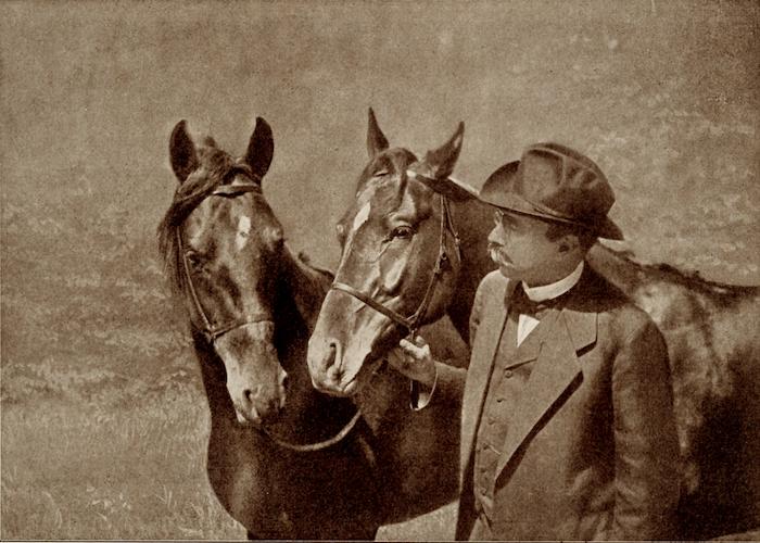 I cavalli Muhamed e Zarif con il Dr. August Schoeller (dal libro di Karl Krall "Denkende Tiere", 1912, p. 456)