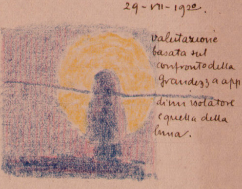 Isolatore con luna sullo sfondo, 29 luglio 1920
