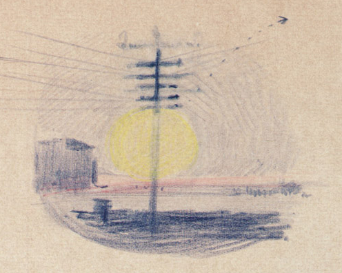 Traliccio con luna sullo sfondo, Venezia 2 luglio 1921
