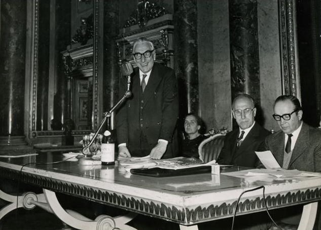 Musatti al Circolo della stampa di Milano, Palazzo Serbelloni, 10 novembre 1963