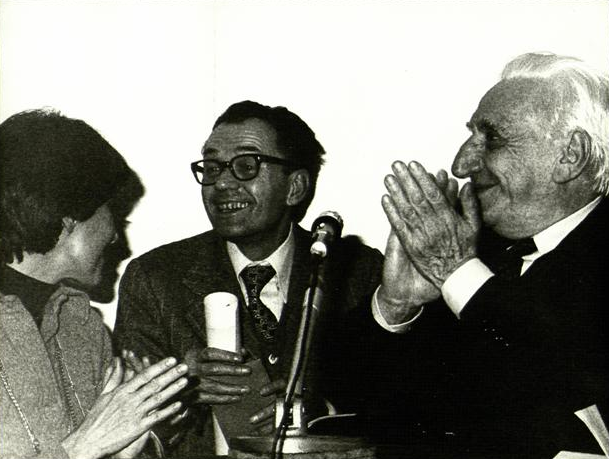 Musatti con Crippa, alla Casa della Cultura per il trentennale dell'Associazione Italia-URSS, 16 novembre 1976