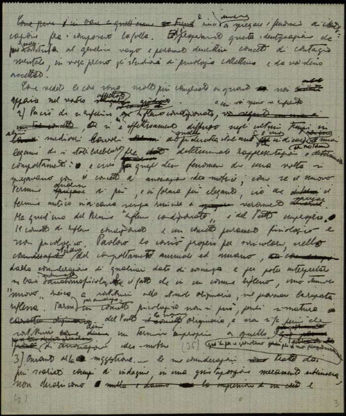 Minuta della lettera di Cesare Musatti a "Caro Dottore", ca. 1946 - 1951 (Aspi, Fondo Musatti, Carteggio)