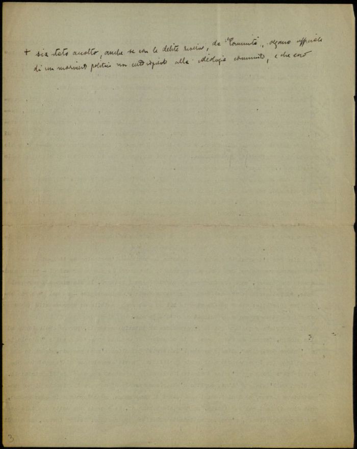 Minuta di lettera di Cesare Musatti al Direttore della Rivista "Studium", s.d. (Aspi, Fondo Musatti, Carteggio)