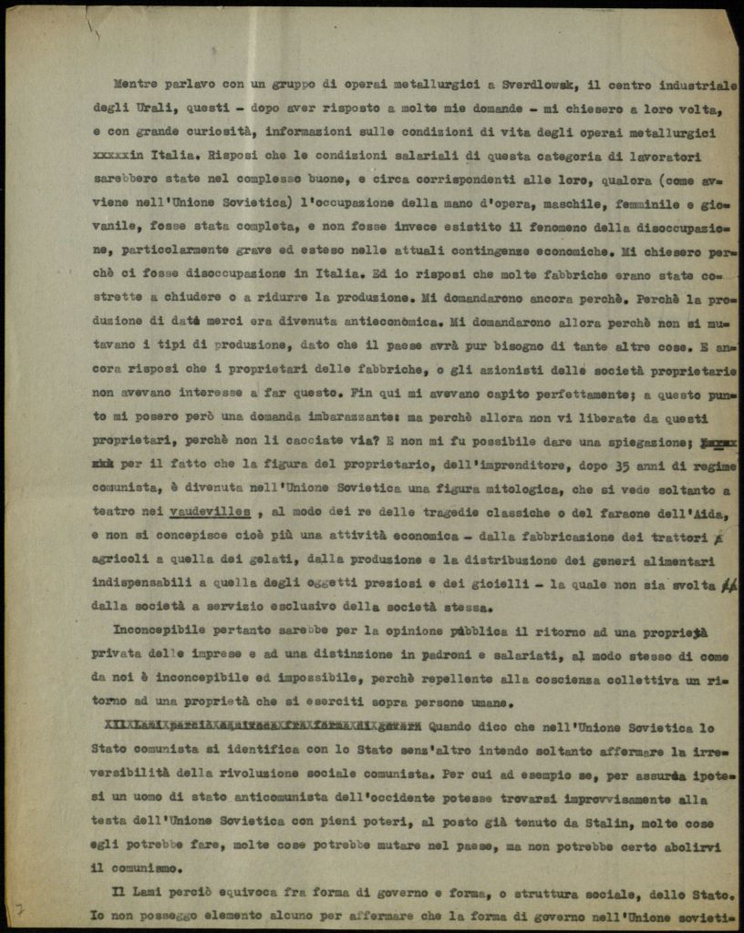 Minuta di lettera di Cesare Musatti al Direttore della Rivista "Studium", s.d. (Aspi, Fondo Musatti, Carteggio)