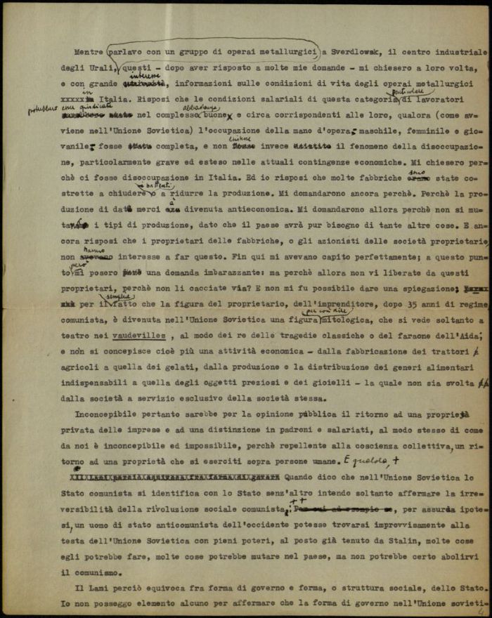 Minuta di lettera di Cesare Musatti al Direttore della Rivista "Studium", s.d. (Aspi, Fondo Musatti, Carteggio)