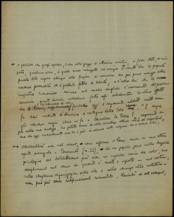 Minuta di lettera di Cesare Musatti al Direttore della Rivista "Studium", s.d. (Aspi, Fondo Musatti, Carteggio)