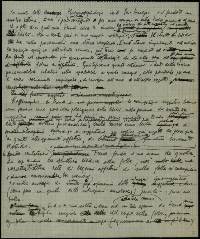 Minuta della lettera di Cesare Musatti a "Caro Dottore", ca. 1946 - 1951 (Aspi, Fondo Musatti, Carteggio)