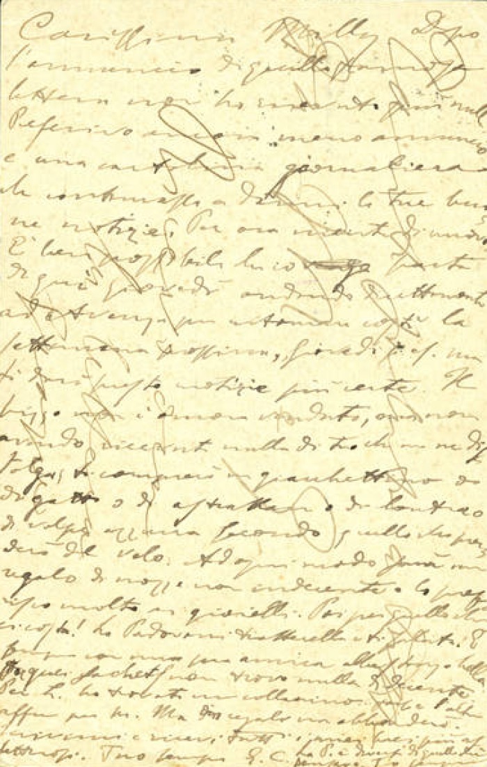 Cartolina di Giulio Cesare Ferrari a Emilia Giordani, Parigi, 28/08/1900 (Aspi, Fondo Ferrari, verso)