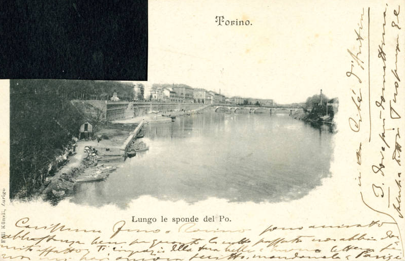 Cartolina di Giulio Cesare Ferrari a Emilia Giordani, Torino, 18/08/1900 (Aspi, Fondo Ferrari, verso)