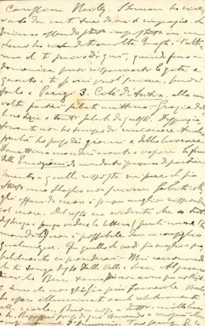 Cartolina di Giulio Cesare Ferrari a Emilia Giordani, Avenza, 17/08/1900 (Aspi, Fondo Ferrari, verso)